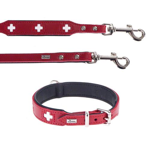 HUNTER Set: Halsband Swiss Größe 60 + Hundeleine Swiss mit 200 cm