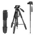 Neewer Portable 70 inches/177 centimeters Aluminium Alloy Camera Tripod Monopod with 3-Way Swivel Pan Head,Bag for DSLR Camera,DV Video Camcorder,Load up to 8.8 pounds/4 kilograms Black(SAB264)