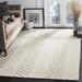 White 48 x 0.63 in Area Rug - Dakota Fields Bowers Geometric Handmade Tufted Wool Sand/Ivory Area Rug Wool | 48 W x 0.63 D in | Wayfair