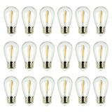 Newhouse Lighting Outdoor 1W (11W Equivalent) S14 Standard E26 Base LED Replacement Exterior String Light Bulbs 2700K 18-Pack