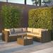 PatioSense Sino Wicker Sofa Set Synthetic Wicker/All - Weather Wicker/Wicker/Rattan in Brown/Gray | Wayfair 62173