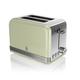Swan ST19010GN Retro 2-Slice Toaster with Defost/Reheat/Cancle Functions, Cord Storage, 815W, Retro Green