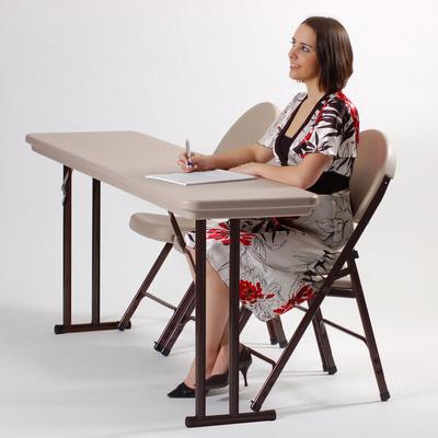 Correll 18" x 72" Mocha Granite Blow-Molded Plastic Heavy-Duty Seminar Folding Table