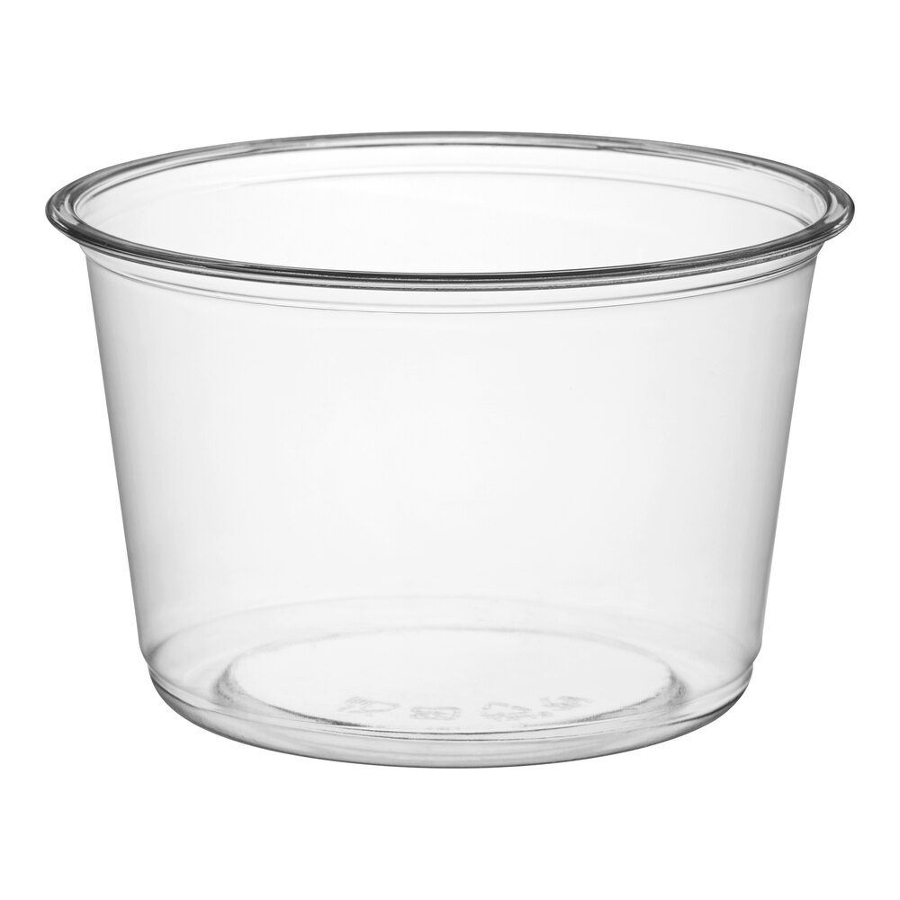 Choice 16 oz. Ultra-Clear Recycled PET Plastic Round Deli Container - 50/Pack