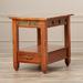 Loon Peak® Slatestone Solid Wood End Table in Distressed Rustic Oak Wood in Brown/Red | 24 H x 20 W x 24.5 D in | Wayfair LOON5049 30317284
