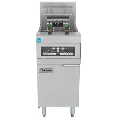 Frymaster RE14-2-SD 50 lb. Split Pot High Efficiency Electric Floor Fryer - 208V, 3 Phase, 14 KW