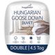 Snuggledown Hungarian Goose Down Double Duvet - 4.5 Tog Premium Lightweight Cool Summer Quilt for Night Sweats - Soft Jacquard Cotton Cover, Hypoallergenic, Machine Washable, Size (200cm x 200cm)