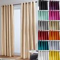 John Aird Luxury Faux Silk Fully Lined Eyelet Curtains (Cream, 229cm Width x 274cm Drop (90"x 108")