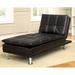 A&J Homes Studio Hauser Tight Back Futon chair Faux Leather/Wood in Black/Brown | 33.5 H x 65 W x 29 D in | Wayfair ZD-2WF6A7J7CBK