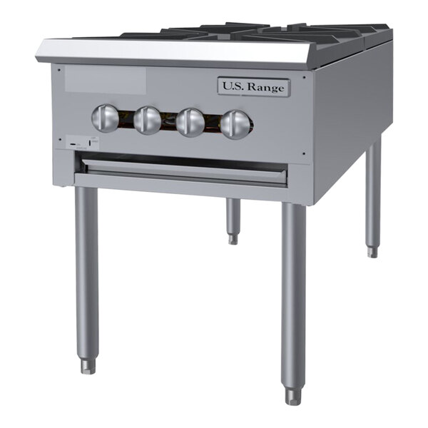"Garland SP-1844-2F Natural Gas Double Stock Pot Stove, Front to Back, with 14"" Legs - 90,000 BTU"
