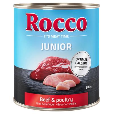 24x800g Junior Geflügel mit Rind Rocco Hundefutter nass