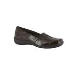 Extra Wide Width Women's Purpose Slip-On by Easy Street® in Brown Patent Croc (Size 11 WW)