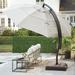 13' Octagon Cantilever Patio Umbrella with Base - Canvas Taupe Sunbrella - Ballard Designs Canvas Taupe Sunbrella - Ballard Designs