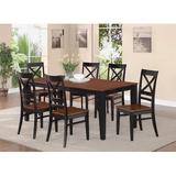 Red Barrel Studio® Loraine 7 - Piece Butterfly Leaf Rubberwood Solid Wood Dining Set Wood in Black | Wayfair RDBL2288 34941152