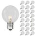 Novelty Lights 25 Pack G50 Outdoor Patio Globe Replacement Bulbs Clear E17/C9 Intermediate Base 7 Watt