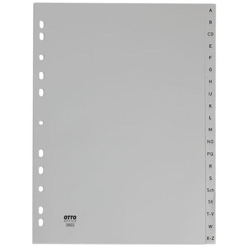 Kunststoffregister A-Z A4 grau, OTTO Office, 22.5×29.7 cm