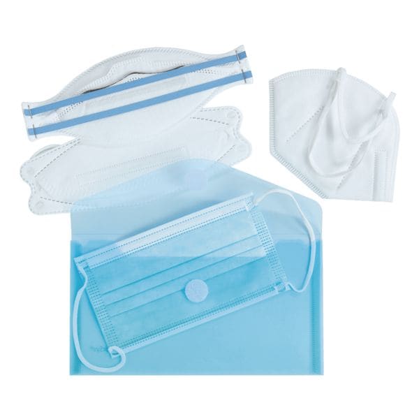 Foldersys 10x Umlauf- und Mundschutztasche DIN Lang blau, 22.5x13 cm Image