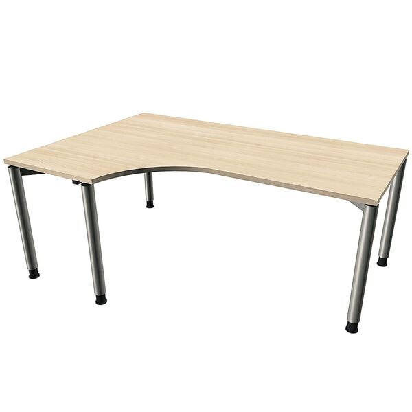 fm Büromöbel Winkelschreibtisch links »Oldenburg« 180 cm breit 68-82 cm hoch braun, 180x82x80 cm Image