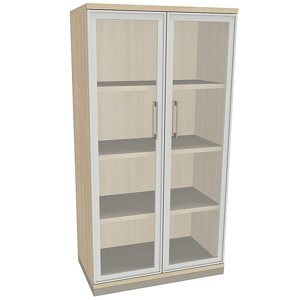 fm Büromöbel Aktenschrank »Oldenburg« 4 OH klare Acrylglastüren braun, 80x151.7x44.2 cm Image