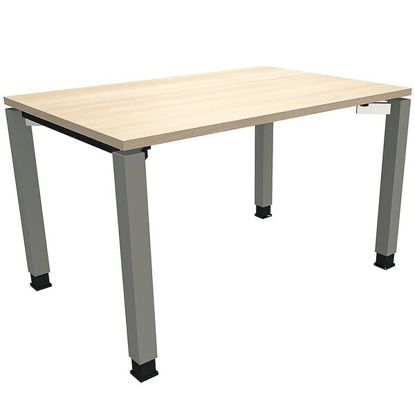 fm Büromöbel Manuell höhenverstellbarer Schreibtisch »Sidney« 120 cm 4-Fuß Quadratrohr braun, 120x82x80 cm