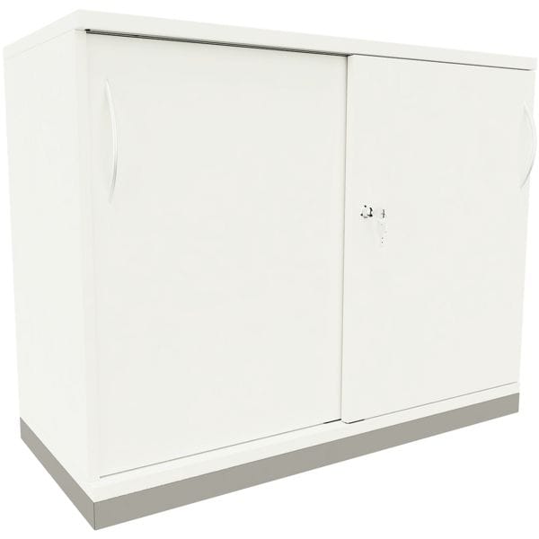 fm Büromöbel Schiebetürenschrank »Sidney« 100 cm extrabreit 2 OH weiß, 100x78.1x44.2 cm