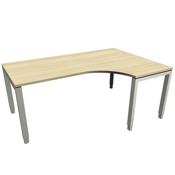 fm Büromöbel Winkelschreibtisch rechts »Oldenburg« 180 cm breit 65-85 cm hoch Rechteckrohr königsahorn, 180x85x80 cm