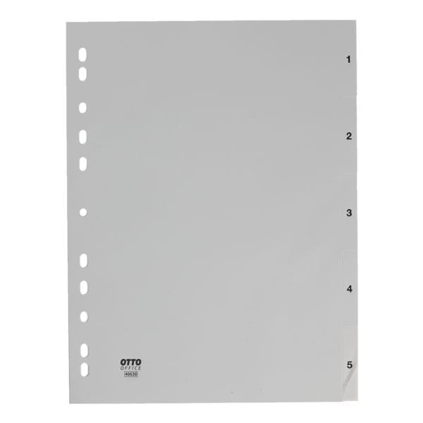 OTTO Office Kunststoffregister 1-5 A4 grau grau, 22.5x29.7 cm Image