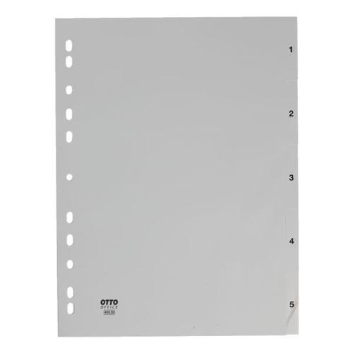 Kunststoffregister 1-5 A4 grau grau, OTTO Office, 22.5×29.7 cm