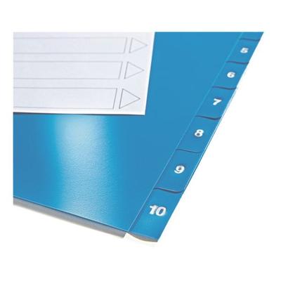 OTTO Office Kunststoffregister 1-10 A4 einfarbige Taben blau, 22.5x29.7 cm Image