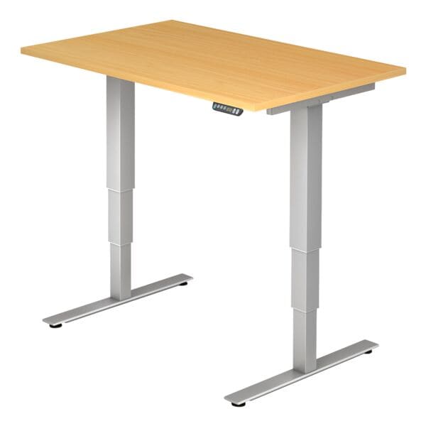 HAMMERBACHER Schreibtisch »Upper Desk« 120 cm breit und elektrisch höhenverstellbar bis 128,5 braun, 120x128.5x80 cm