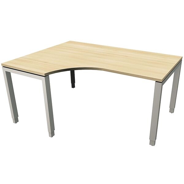 fm Büromöbel Winkelschreibtisch links »Oldenburg« 160 cm breit 65-85 cm hoch Rechteckrohr königsahorn, 160x85x80 cm Image