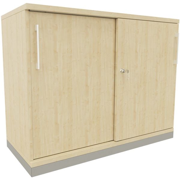 fm Büromöbel Schiebetürenschrank »Oldenburg« 2 OH 100 cm königsahorn, 100x78.1x44.2 cm Image