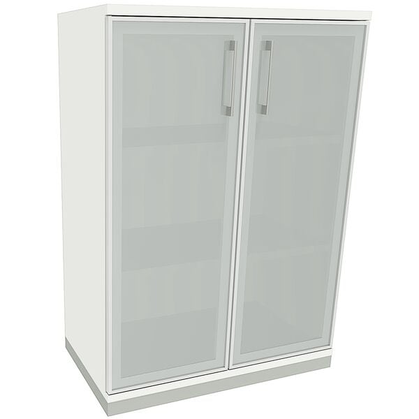 fm Büromöbel Aktenschrank »Oldenburg« 3 OH satinierte Acrylglastüren weiß, 80x113.3x44.2 cm