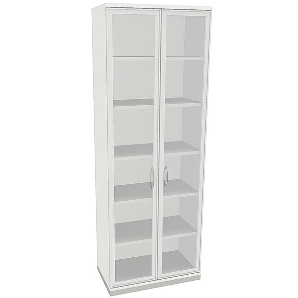 fm Büromöbel Aktenschrank »Oldenburg« 6 OH satinierte Acrylglastüren weiß, 80x222.1x44.2 cm