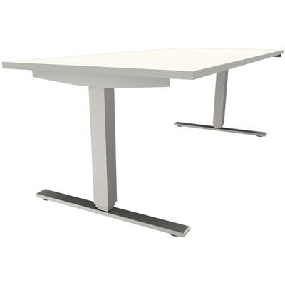 fm Büromöbel Elektrisch höhenverstellbarer Schreibtisch »Sidney« 180 cm C-Fuß weiß, 180x128 cm Image