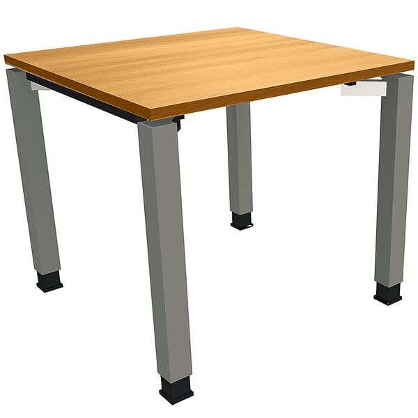 fm Büromöbel Manuell höhenverstellbarer Schreibtisch »Sidney« 80 cm 4-Fuß Quadratrohr braun, 80x82x80 cm Image