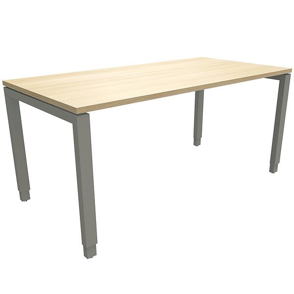 fm Büromöbel Manuell höhenverstellbarer Schreibtisch »Sidney« 160 cm 4-Fuß Rechteckrohr königsahorn, 160x85x80 cm Image