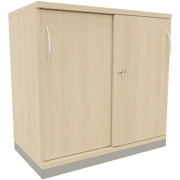 fm Büromöbel Schiebetürenschrank »Sidney« 80 cm breit 2 OH braun, 80x78.1x44.2 cm