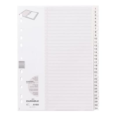 Durable Kunststoffregister 1-31 A4 weiß weiß, 22.8x29.7 cm Image