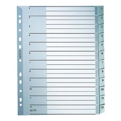 Leitz Kunststoffregister »1282« 1-12 A4 Maxi grau, 23.8x29.7 cm