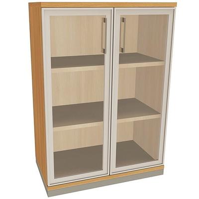 fm Büromöbel Aktenschrank »Oldenburg« 3 OH klare Acrylglastüren braun, 80x113.3x44.2 cm Image
