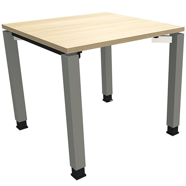 fm Büromöbel Manuell höhenverstellbarer Schreibtisch »Sidney« 80 cm 4-Fuß Quadratrohr königsahorn, 80x82x80 cm