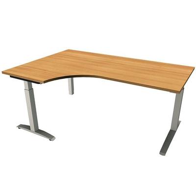 fm Büromöbel Winkelschreibtisch links »Oldenburg« 180 cm breit 65-85 cm hoch Quadratrohr braun, 180x85x80 cm Image
