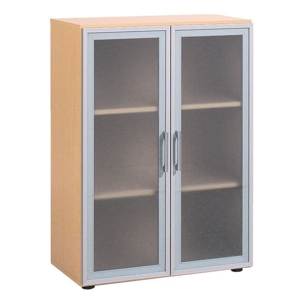 Geramöbel Aktenschrank »Lissabon« 3 OH 80 cm Glastüren braun, 80x110.4x42 cm