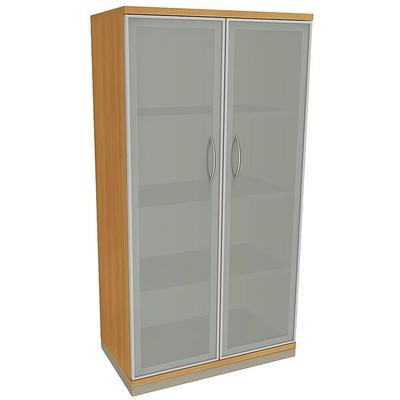 fm Büromöbel Aktenschrank »Sidney« 4 OH satinierte Acrylglastüren braun, 80x151.7x44.2 cm Image