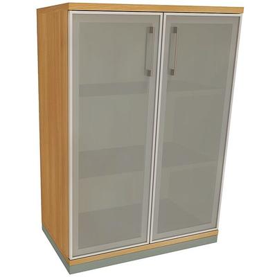 fm Büromöbel Aktenschrank »Oldenburg« 3 OH satinierte Acrylglastüren braun, 80x113.3x44.2 cm Image