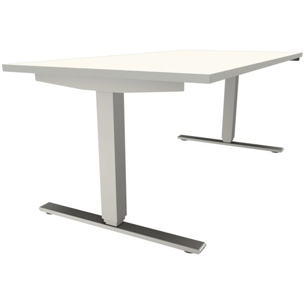 fm Büromöbel Elektrisch höhenverstellbarer Schreibtisch »Sidney« 160 cm C-Fuß weiß, 160x128 cm