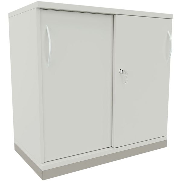 fm Büromöbel Schiebetürenschrank »Sidney« 80 cm breit 2 OH grau, 80x78.1x44.2 cm