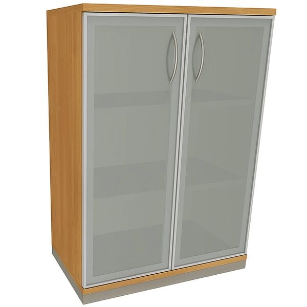 fm Büromöbel Aktenschrank »Sidney« 3 OH satinierte Acrylglastüren braun, 80x113.3x44.2 cm Image