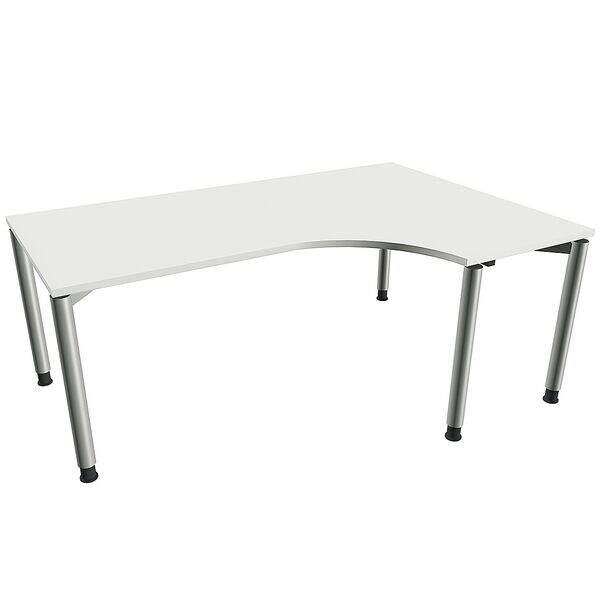 fm Büromöbel Winkelschreibtisch rechts »Oldenburg« 180 cm breit 68-82 cm hoch weiß, 180x82x80 cm Image